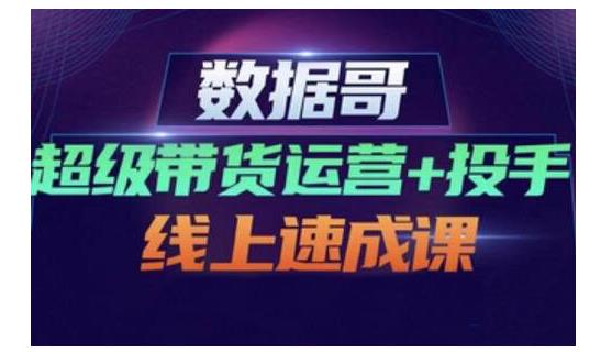 数据哥·超级带货运营+投手线上速成课，快速提升运营和熟悉学会投手技巧-问小徐资源库
