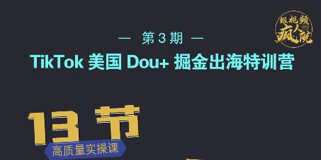 TikTok美国Dou+掘金出海特训营，美国dou+成功投放95%-问小徐资源库