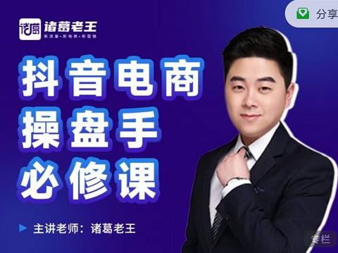 诸葛老王-抖音电商操盘手必修课：顶层设计，​起号破局，爆款运营，数据分析-问小徐资源库