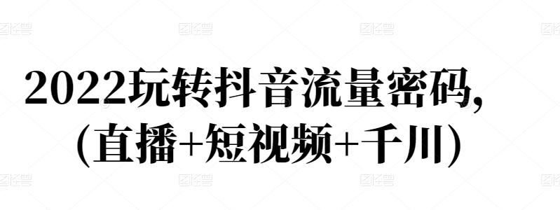 2022玩转抖音流量密码，(直播+短视频+千川)-问小徐资源库