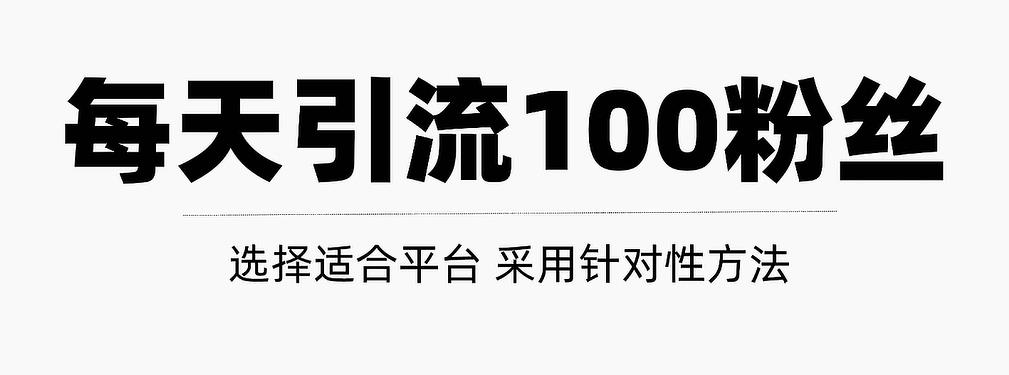 只需要做好这几步，就能让你每天轻松获得100+精准粉丝的方法！【视频教程】-问小徐资源库