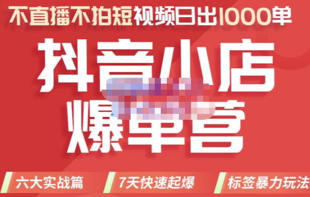 2022年抖音小店爆单营，不直播、不拍短视频、日出1000单，暴力玩法-问小徐资源库