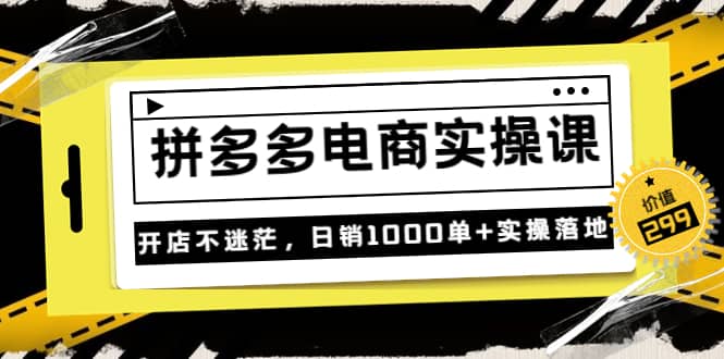 《拼多多电商实操课》开店不迷茫，日销1000单+实操落地（价值299元）-问小徐资源库