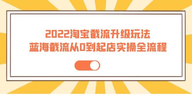 2022淘宝截流升级玩法：蓝海截流从0到起店实操全流程 价值千元-问小徐资源库