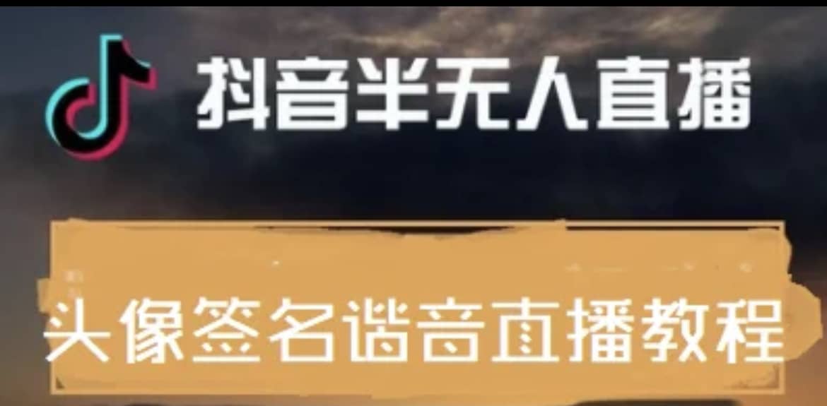 最近火爆的抖音头像签名设计半无人直播直播项目：直播教程+素材+直播话术-问小徐资源库