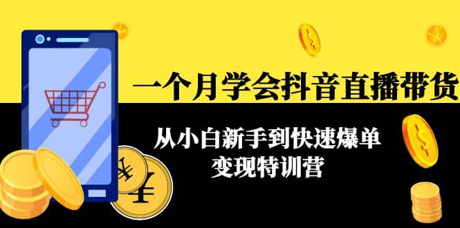 一个月学会抖音直播带货：从小白新手到快速爆单变现特训营(63节课)-问小徐资源库