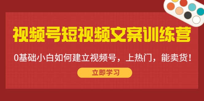 视频号短视频文案训练营：0基础小白如何建立视频号，上热门，能卖货！-问小徐资源库
