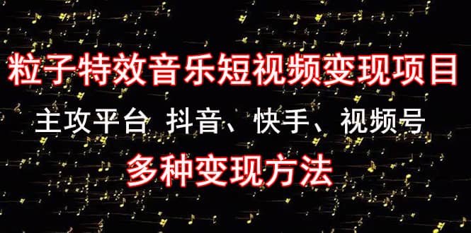 《粒子特效音乐短视频变现项目》主攻平台 抖音、快手、视频号 多种变现方法-问小徐资源库