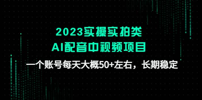 2023实操实拍类AI配音中视频项目，一个账号每天大概50+左右，长期稳定-问小徐资源库