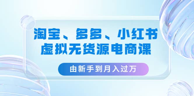 淘宝、多多、小红书-虚拟无货源电商课（3套课程）-问小徐资源库