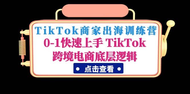 TikTok商家出海训练营：0-1快速上手 TikTok跨境电商底层逻辑(无水印)-问小徐资源库