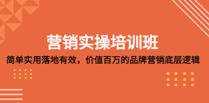 营销实操培训班：简单实用-落地有效，价值百万的品牌营销底层逻辑-问小徐资源库