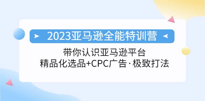 2023亚马逊全能特训营：玩转亚马逊平台+精品化·选品+CPC广告·极致打法-问小徐资源库