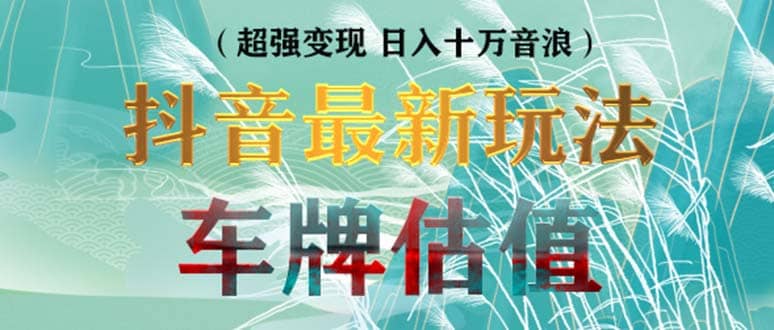 抖音最新无人直播变现直播车牌估值玩法项目 轻松日赚几百+【详细玩法教程】-问小徐资源库