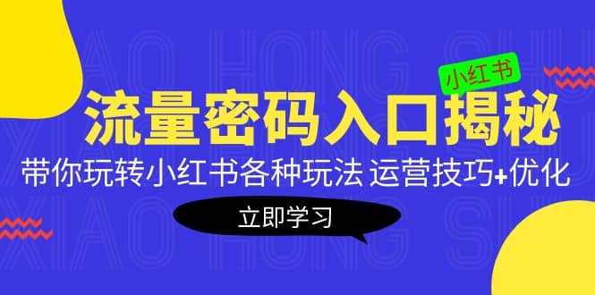 小红书流量密码入口揭秘：带你玩转小红书各种玩法 运营技巧+优化-问小徐资源库
