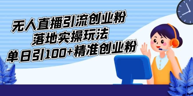 外面收费3980的无人直播引流创业粉落地实操玩法，单日引100+精准创业粉-问小徐资源库