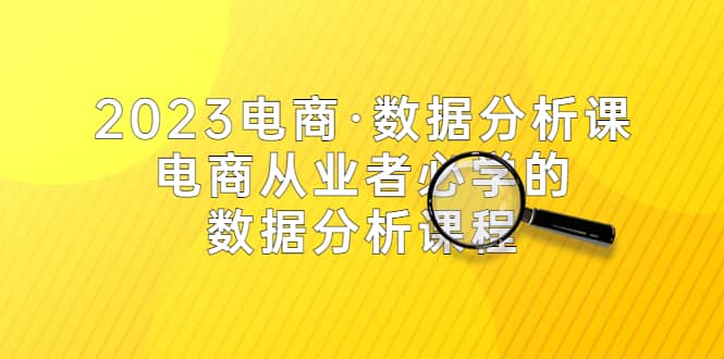 2023电商·数据分析课，电商·从业者必学的数据分析课程（42节课）-问小徐资源库