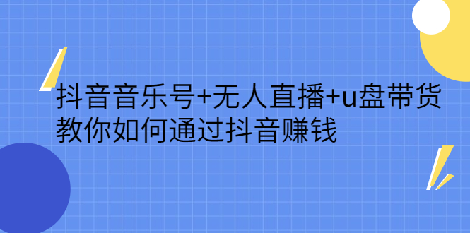 抖音音乐号+无人直播+u盘带货，教你如何通过抖音赚钱-问小徐资源库