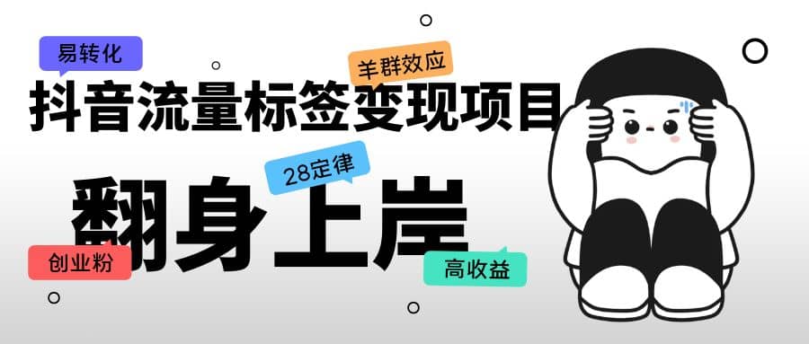 抖音流量标签变现项目，抖音创业粉轻松转化，单价高收益简单-问小徐资源库