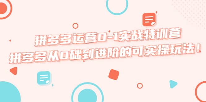 拼多多运营0-1实战特训营，拼多多从0础到进阶的可实操玩法-问小徐资源库