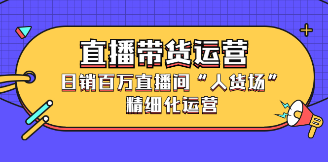 直播带货运营，销百万直播间“人货场”精细化运营-问小徐资源库