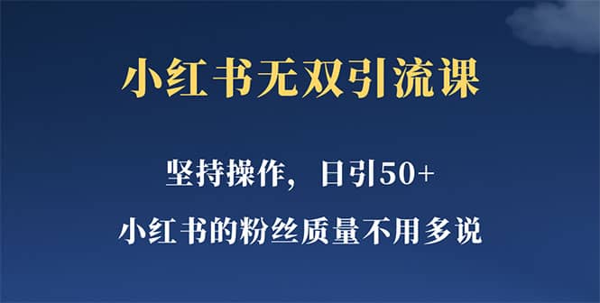 小红书无双课一天引50+女粉，不用做视频发视频，小白也很容易上手拿到结果-问小徐资源库