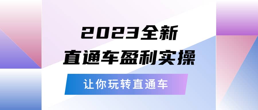 2023全新直通车·盈利实操：从底层，策略到搭建，让你玩转直通车-问小徐资源库