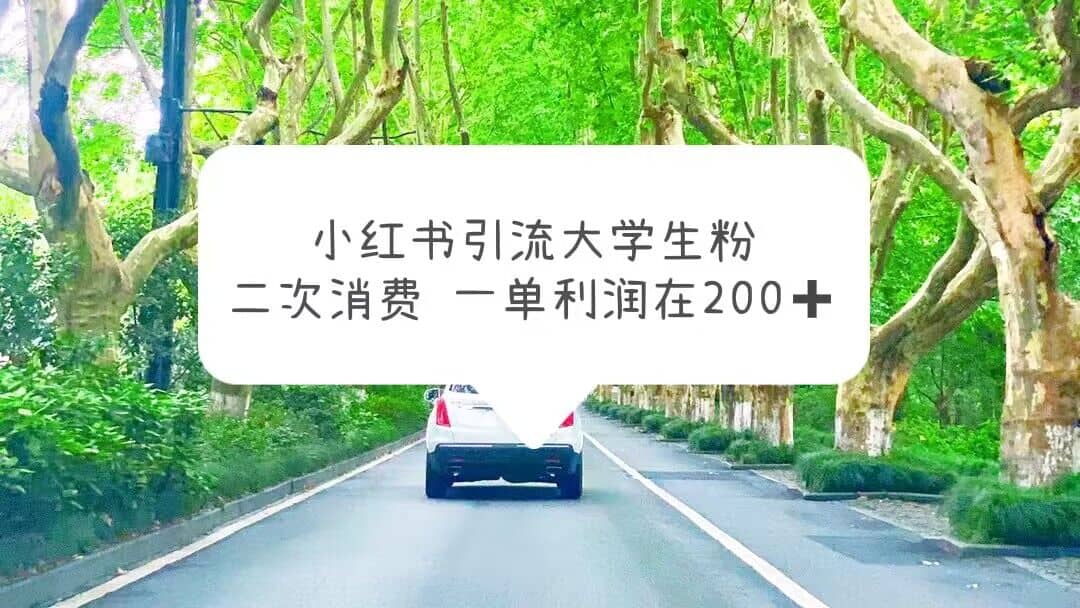 小红书引流大学生粉，变现项目，一单利润在200+（教程+资源）-问小徐资源库