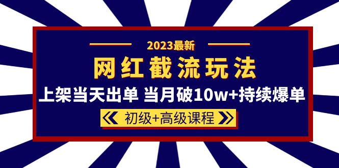 2023网红·同款截流玩法【初级+高级课程】上架当天出单 当月破10w+持续爆单-问小徐资源库