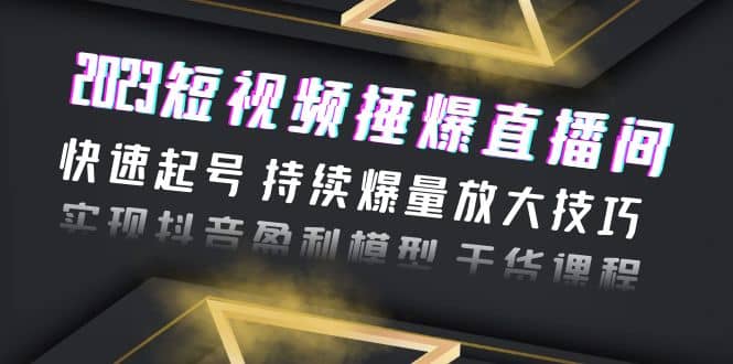 2023短视频捶爆直播间：快速起号 持续爆量放大技巧 实现抖音盈利模型 干货-问小徐资源库