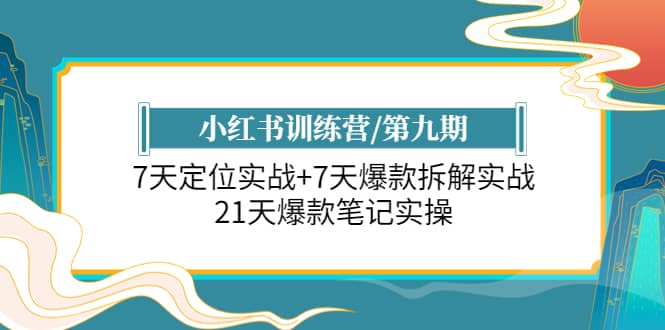 小红书训练营/第九期：7天定位实战+7天爆款拆解实战，21天爆款笔记实操-问小徐资源库