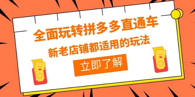 全面玩转拼多多直通车，新老店铺都适用的玩法（12节精华课）-问小徐资源库