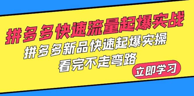拼多多-快速流量起爆实战，拼多多新品快速起爆实操，看完不走弯路-问小徐资源库
