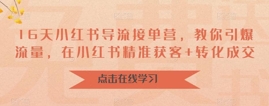 16天-小红书 导流接单营，教你引爆流量，在小红书精准获客+转化成交-问小徐资源库
