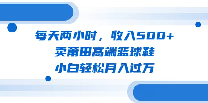 每天两小时，收入500+，卖莆田高端篮球鞋，小白轻松月入过万（教程+素材）-问小徐资源库