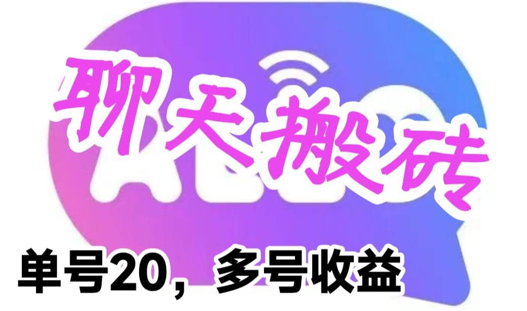 最新蓝海聊天平台手动搬砖，单号日入20，多号多撸，当天见效益-问小徐资源库