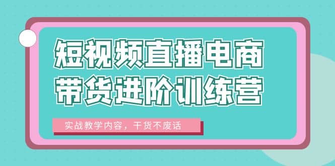 短视频直播电商带货进阶训练营：实战教学内容，干货不废话-问小徐资源库