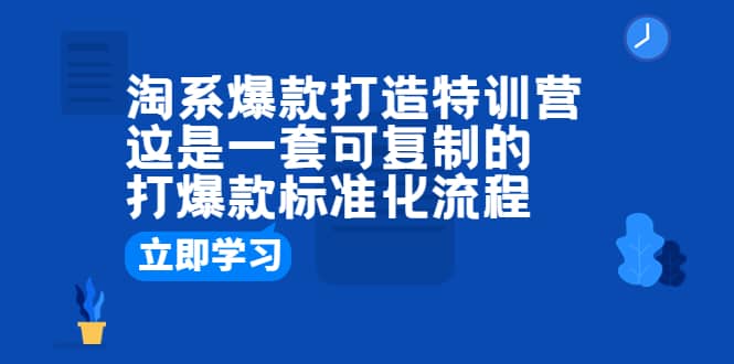 淘系爆款打造特训营：这是一套可复制的打爆款标准化流程-问小徐资源库