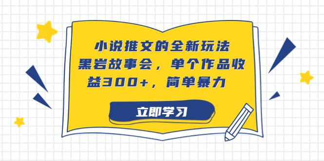 小说推文的全新玩法，黑岩故事会，单个作品收益300+，简单暴力-问小徐资源库