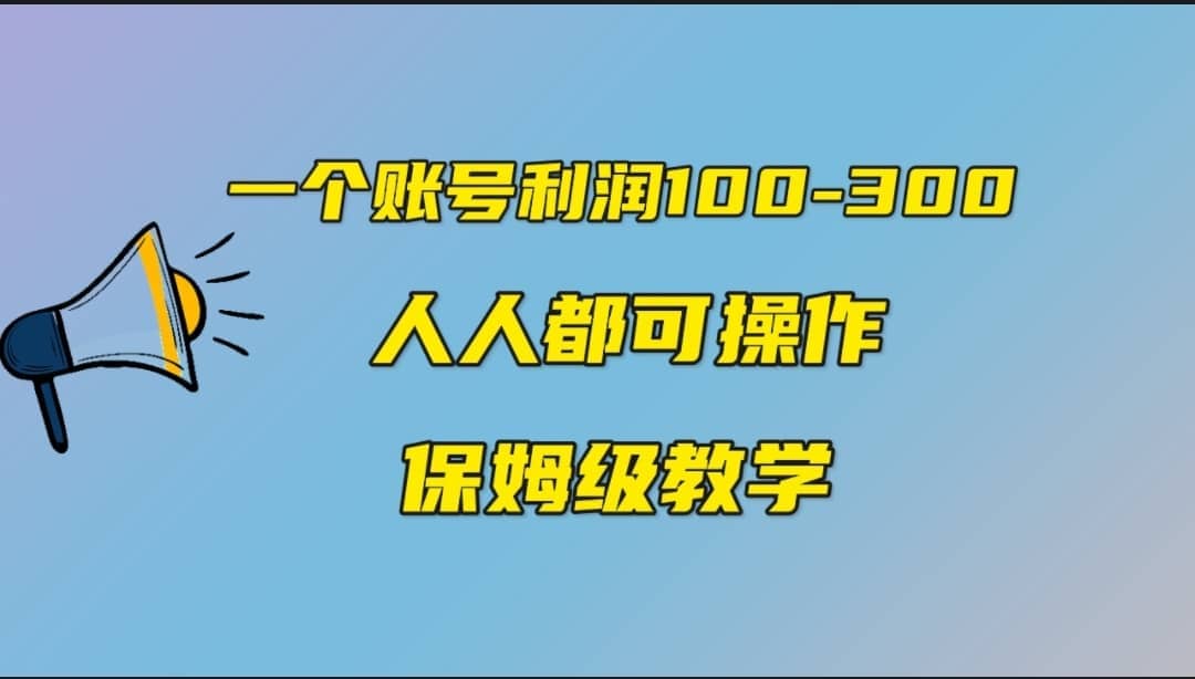 一个账号100-300，有人靠他赚了30多万，中视频另类玩法，任何人都可以做到-问小徐资源库
