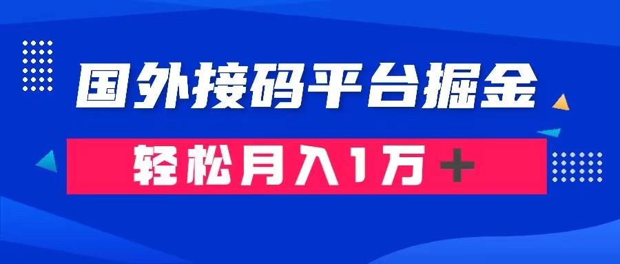 通过国外接码平台掘金： 成本1.3，利润10＋，轻松月入1万＋-问小徐资源库