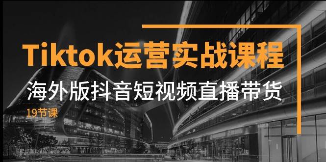 Tiktok运营实战课程，海外版抖音短视频直播带货（19节课）-问小徐资源库
