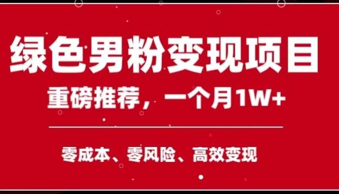 手机操作，月入1W以上副业领袖绿色男粉高客单价项目-问小徐资源库