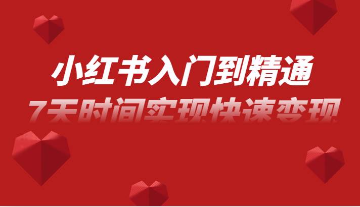小红书入门到精通课，无货源电商实操运营，7天时间实现快速变现-问小徐资源库