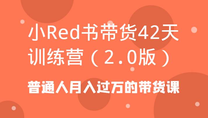 小Red书带货42天训练营（2.0版）普通人月入过万的带货课-问小徐资源库