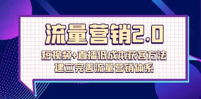 流量营销2.0：短视频+直播低成本获客方法，建立完善流量营销体系（72节）-问小徐资源库