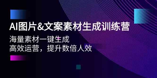 AI图片&文案素材生成训练营，海量素材一键生成 高效运营 提升数倍人效-问小徐资源库