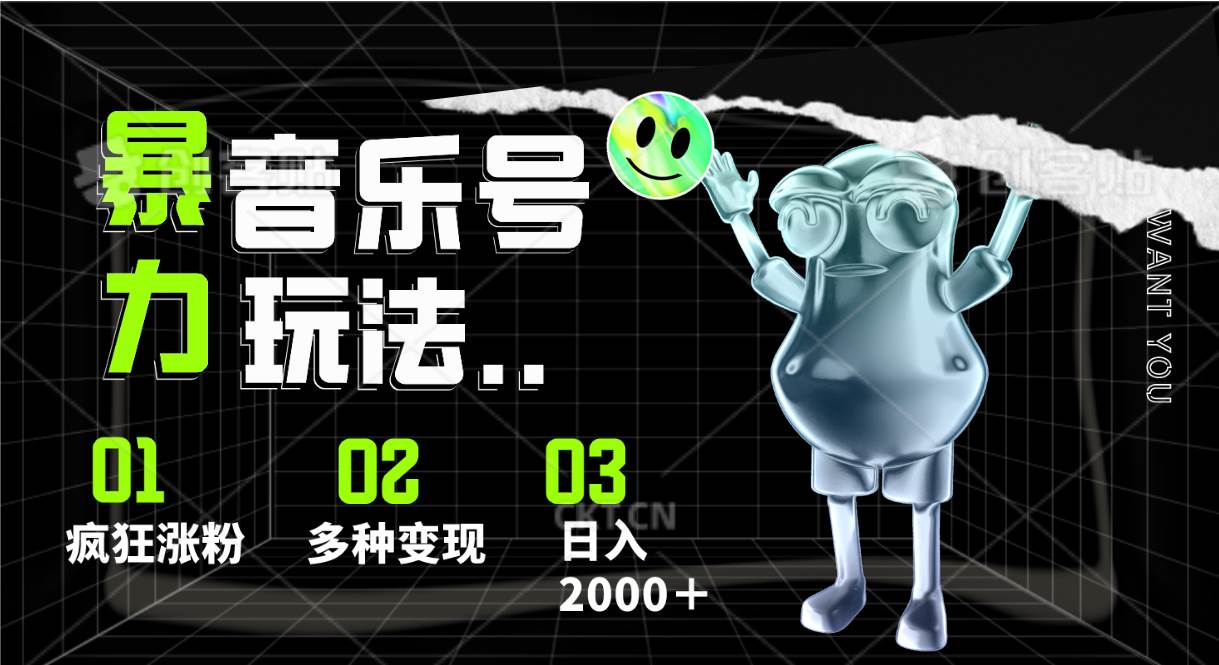 音乐号暴力玩法，疯狂涨粉，多种变现，日入2000＋-问小徐资源库