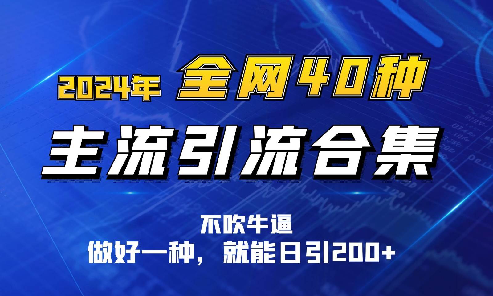 2024年全网40种暴力引流合计，做好一样就能日引100+-问小徐资源库