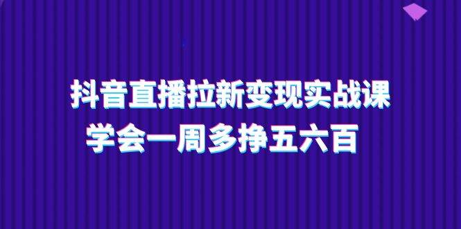 抖音直播拉新变现实操课，学会一周多挣五六百（15节课）-问小徐资源库